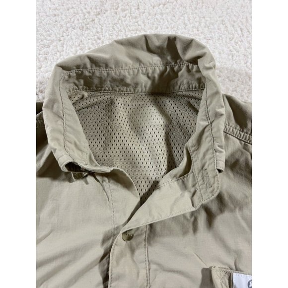 Guide Series Fishing Shirt Mens Large Vented Performance Button Up Brown Tan - Picture 7 of 10